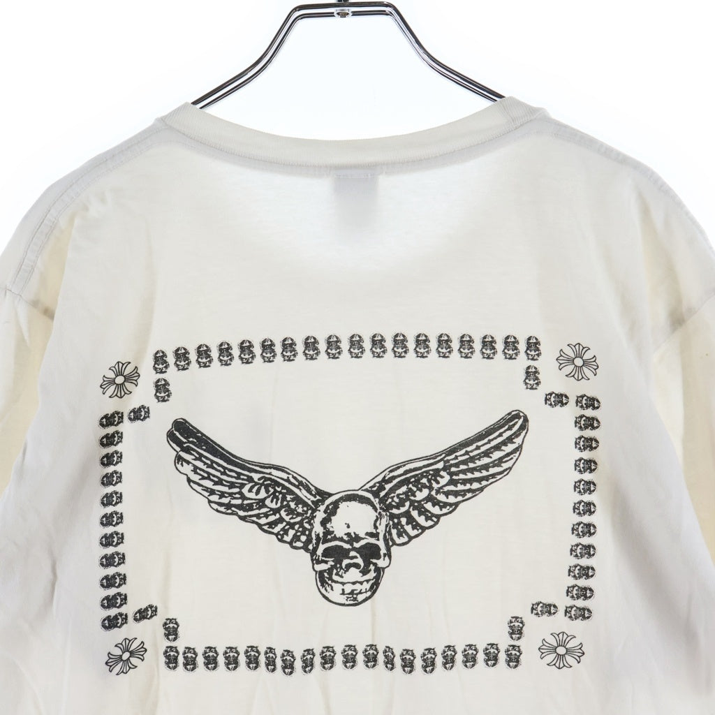 CHROME HEARTS(クロムハーツ) OLD JOE FOTI Back CH Plus Skull Wing Print Tee オールド ジョーフォティ バックCHプラス スカルウィング 半袖Tシャツカットソー ホワイト