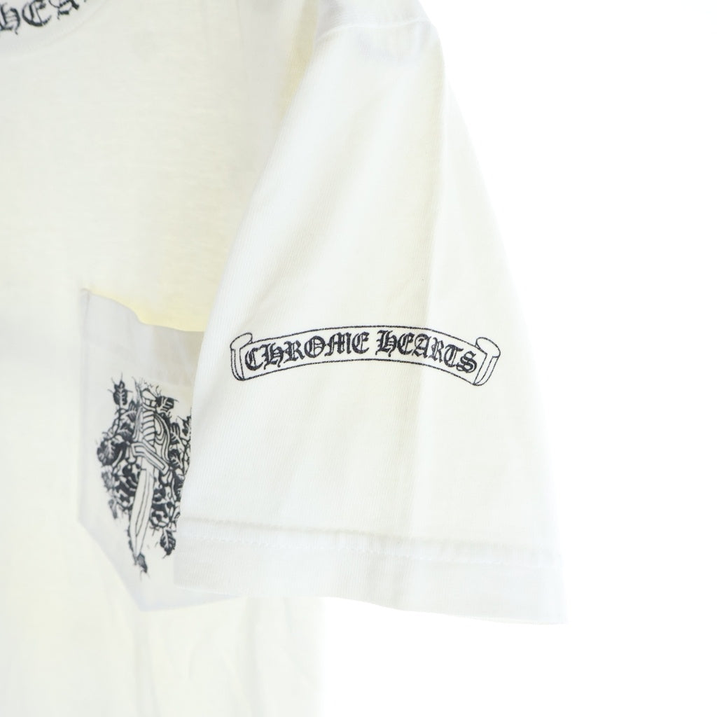 CHROME HEARTS(クロムハーツ) OLD VINE DAGGER LOGO S/S TEE オールド ヴァインダガーロゴプリント Tシャツカットソー ホワイト