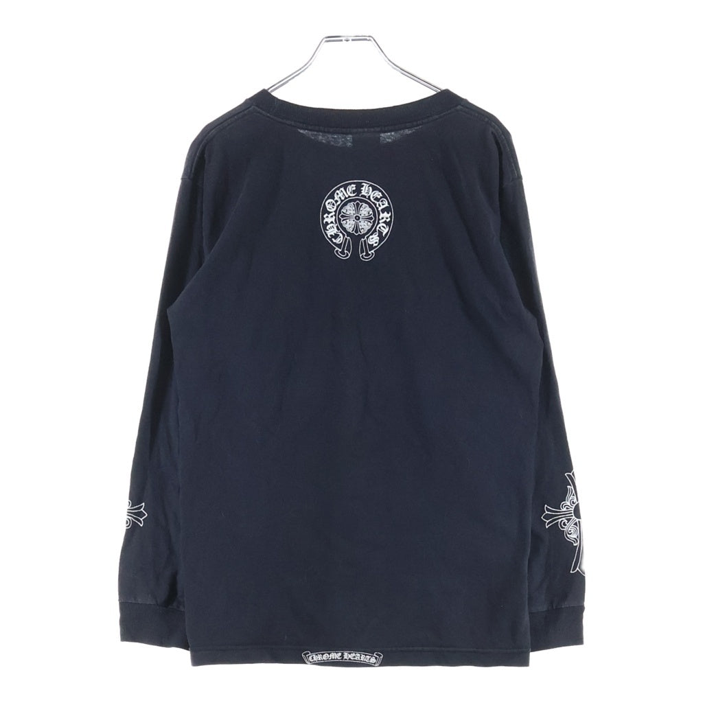 CHROME HEARTS(クロムハーツ) OLD VINE DAGGER オールド ヴァインダガー アームクロスプリント 長袖Tシャツ カットソー ブラック