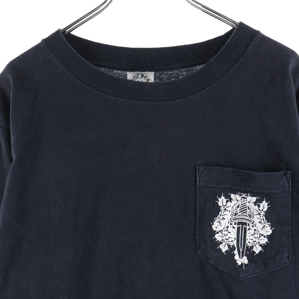CHROME HEARTS(クロムハーツ) OLD VINE DAGGER オールド ヴァインダガー アームクロスプリント 長袖Tシャツ カットソー ブラック