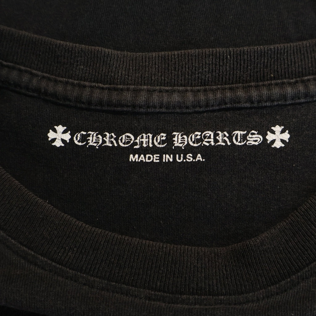 CHROME HEARTS(クロムハーツ) アメリカンフラッグ スクロールラベルプリント 半袖Tシャツカットソー ブラック