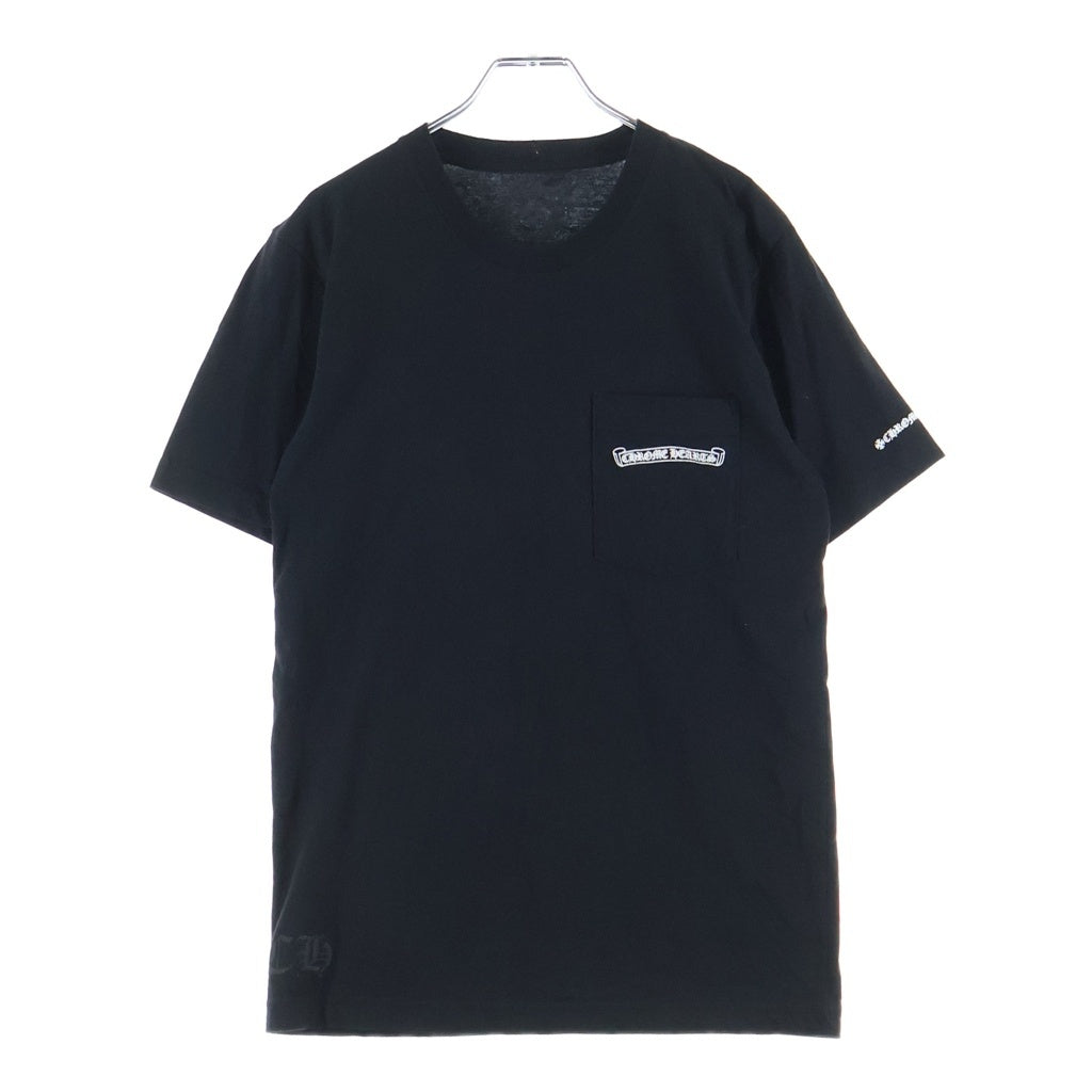 CHROME HEARTS(クロムハーツ) SCROLL LABEL S/S TEE スクロールラベルプリント クルーネックポケット半袖Tシャツ ブラック