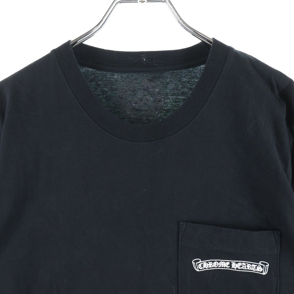 CHROME HEARTS(クロムハーツ) SCROLL LABEL S/S TEE スクロールラベルプリント クルーネックポケット半袖Tシャツ ブラック