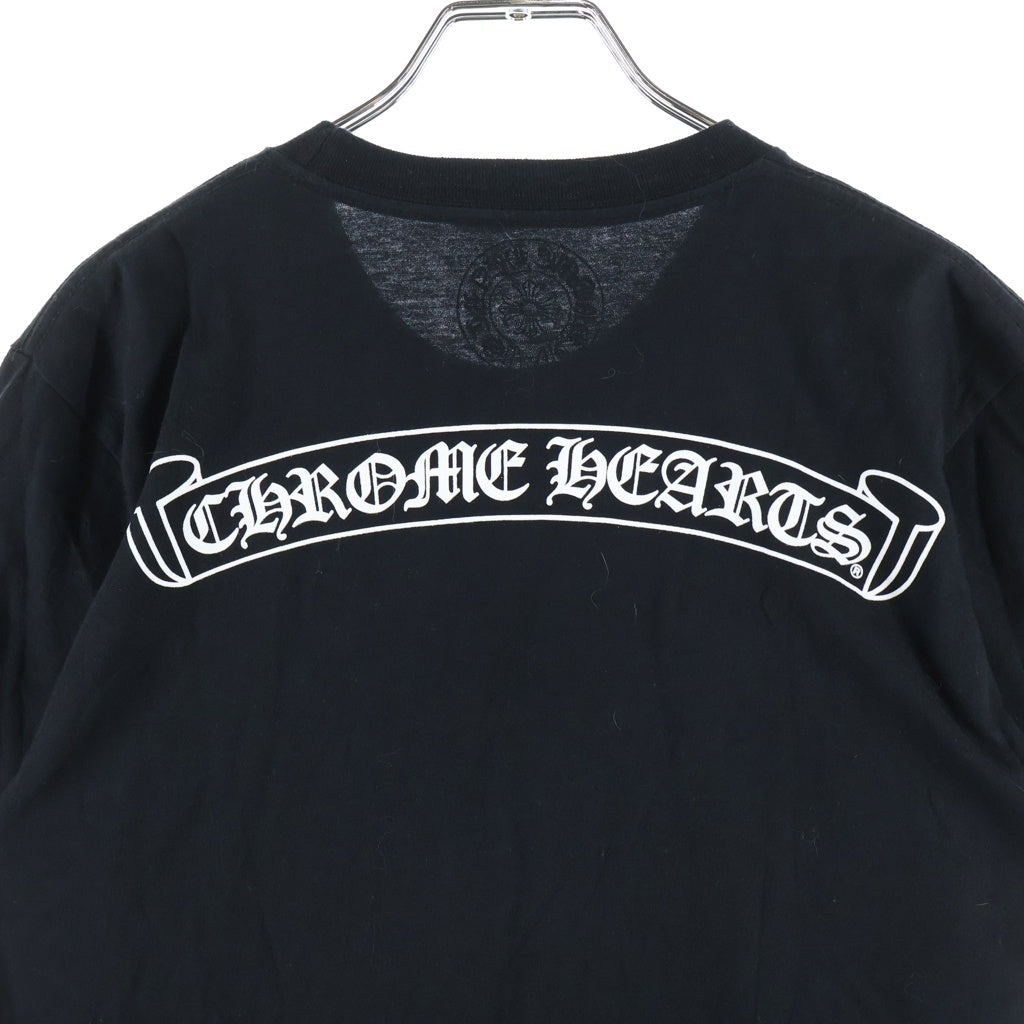 CHROME HEARTS(クロムハーツ) SCROLL LABEL S/S TEE スクロールラベルプリント クルーネックポケット半袖Tシャツ ブラック