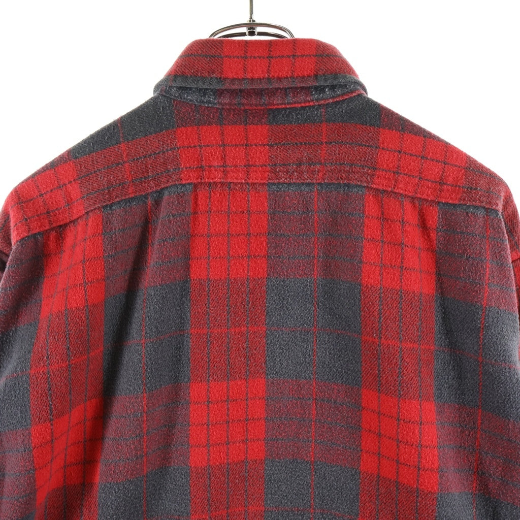 VINTAGE(ヴィンテージ) 90s 赤黒チェック ダブルフラップ フランネル ヘビネルシャツ レッド