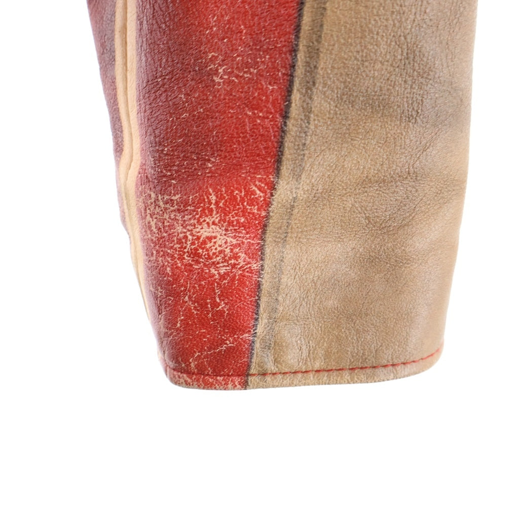 DIESEL(ディーゼル) L-RUSCHA トロンプルイユ ジップアップ シングル ライダースジャケット レッド A14493