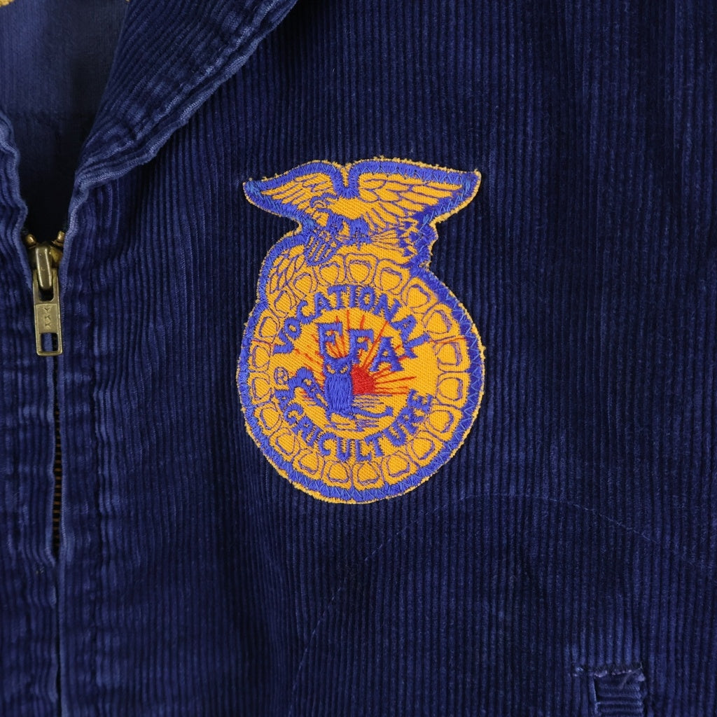 VINTAGE(ヴィンテージ) 90s FFA ファーマーズジャケット YKKジップ CALIFORNIA KINGSBURG チェーンステッチ コーデュロイ ジャケット 38 ネイビー 103