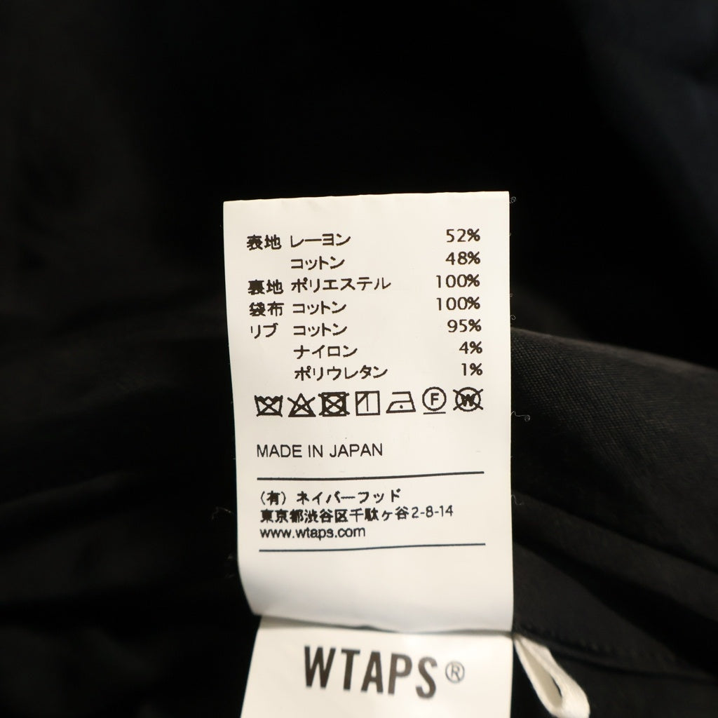 WTAPS(ダブルタップス) 18AW Embroidery Pullover Satin Jacket エンブロイダリー クルーネックプルオーバーサテンジャケット クルーネックトップス ブラック 182TQDT-JKM06