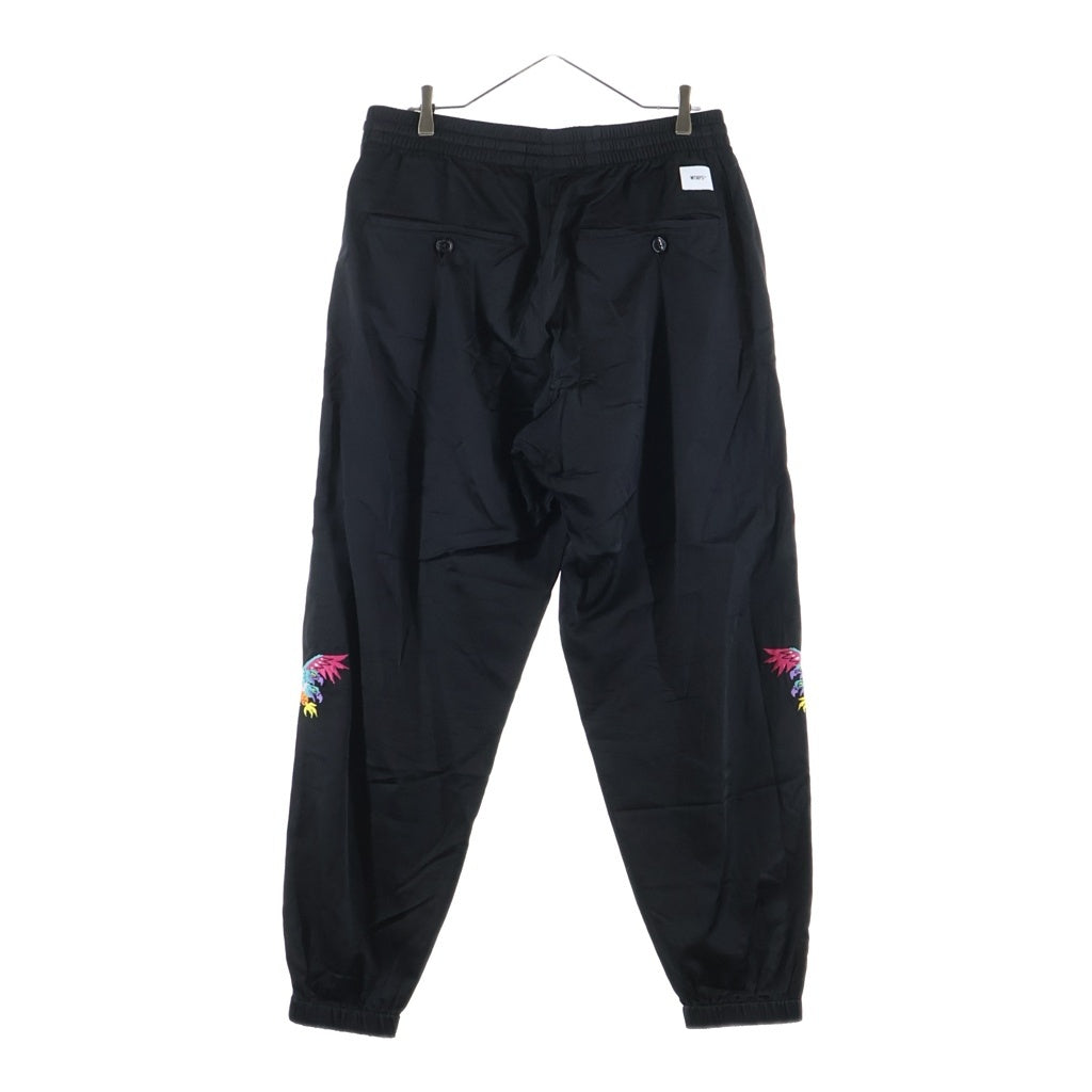 WTAPS(ダブルタップス) 18AW CRIBS/TROUSERS.RACO. SATIN クリブストラウザーズ サテン パンツ ブラック 182BRDT-PTM01
