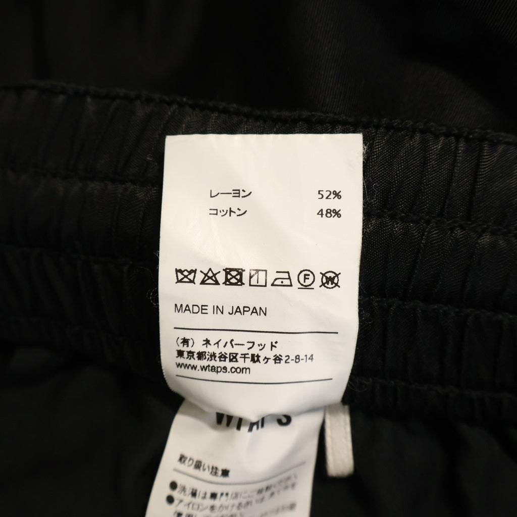 WTAPS(ダブルタップス) 18AW CRIBS/TROUSERS.RACO. SATIN クリブストラウザーズ サテン パンツ ブラック 182BRDT-PTM01