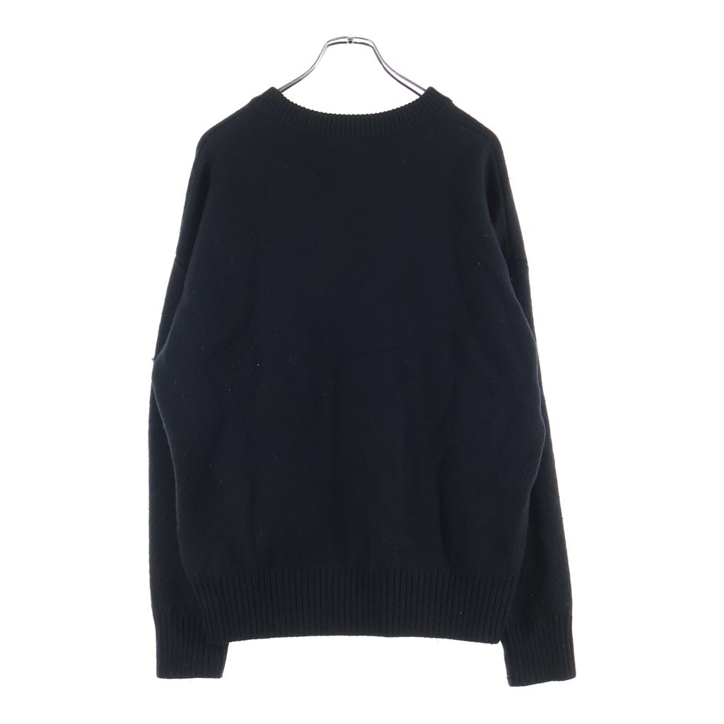 ami paris(アミパリス) ハートロゴ クルーネックセーター ブラック UKS002.018