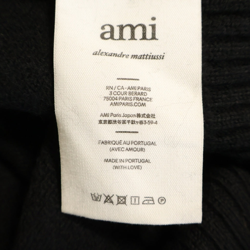ami paris(アミパリス) ハートロゴ クルーネックセーター ブラック UKS002.018