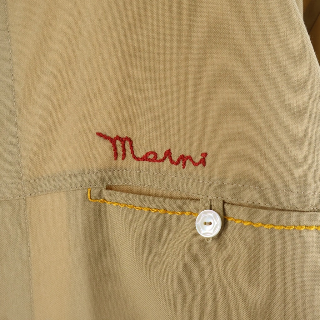 MARNI(マルニ) 23SS Tropical Wool Stitched Shirt トロピカルウールステッチシャツ ブラウン CUMU0265S7 TW839
