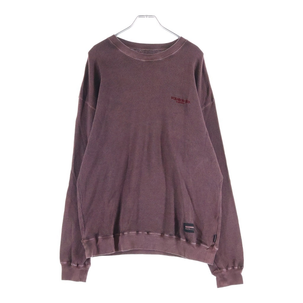 NEIGHBORHOOD(ネイバーフッド) 25SS PIGMENT DYED WAFFLE FABRIC CREWNECK LS サーマル ロングスリーブカットソー ピンク 251FPNH-CSM15