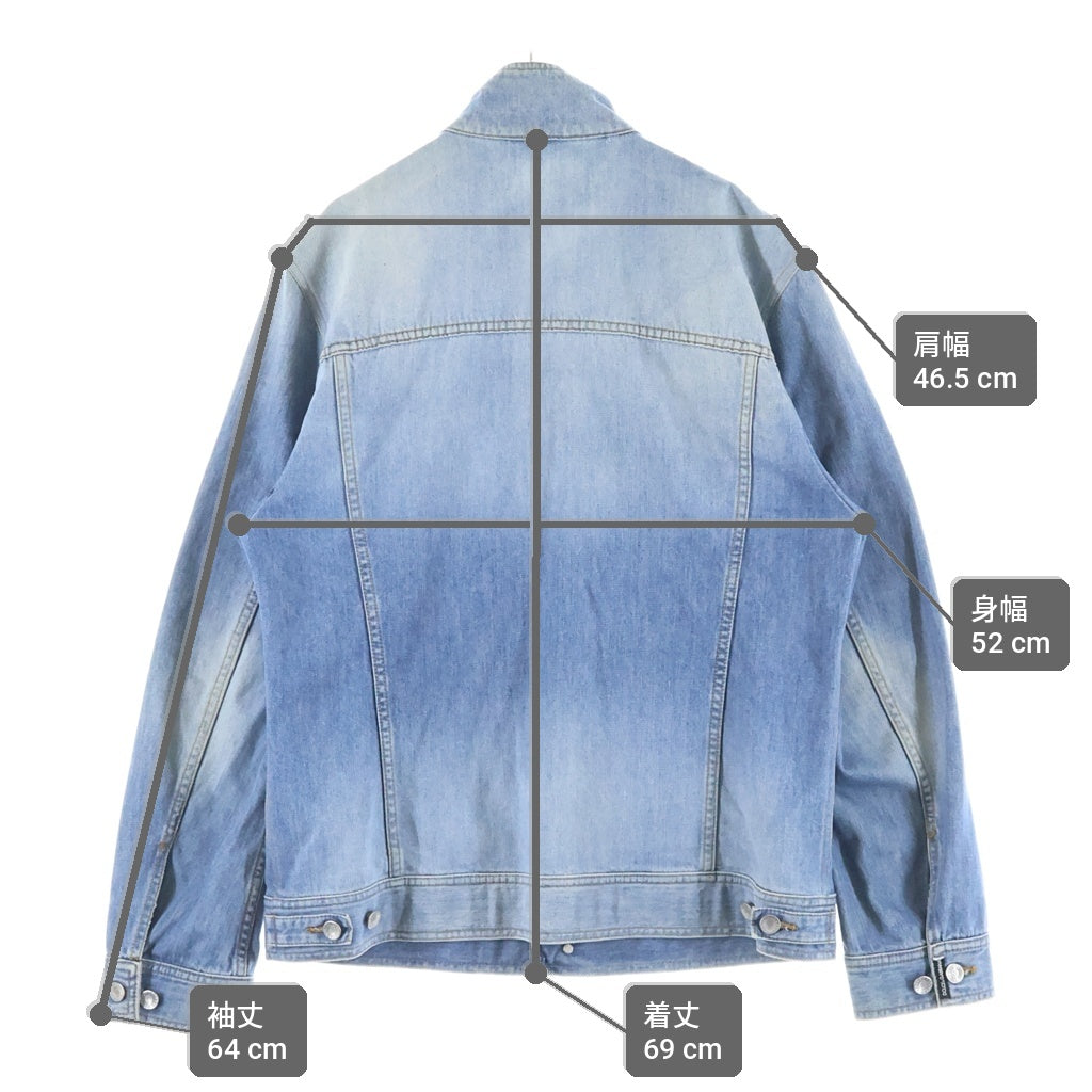 DOLCE & GABBANA(ドルチェアンドガッバーナ) LAMPOジップ ダブルジップ スタンドカラー ダメージ加工 Gジャン インディゴ G9113D