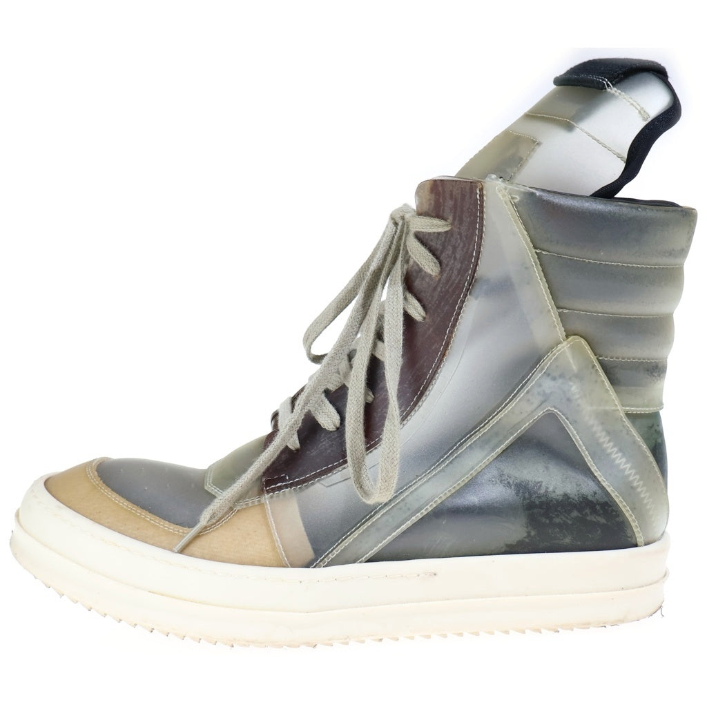 Rick Owens DRKSHDW(リックオウエンス ダークシャドウ) 21SS Phlegethon期 フレゲトン期 Phlegethon Geobasket PVC スケルトン ハイカットスニーカー RU21S6894VYTR
