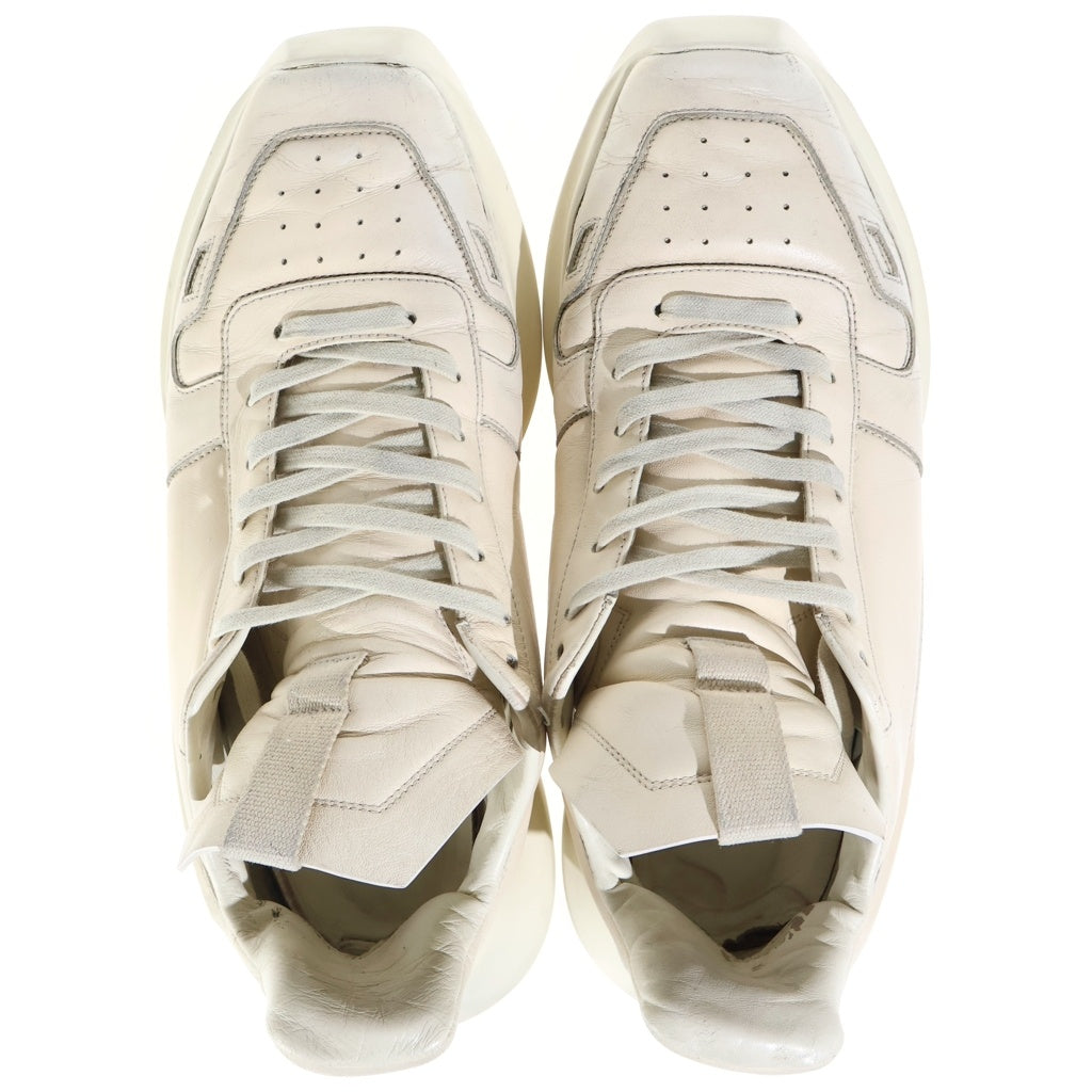 Rick Owens(リックオウエンス) GETH RUNNER ゲスランナー レザー ローカットスニーカー クリーム 01B1814
