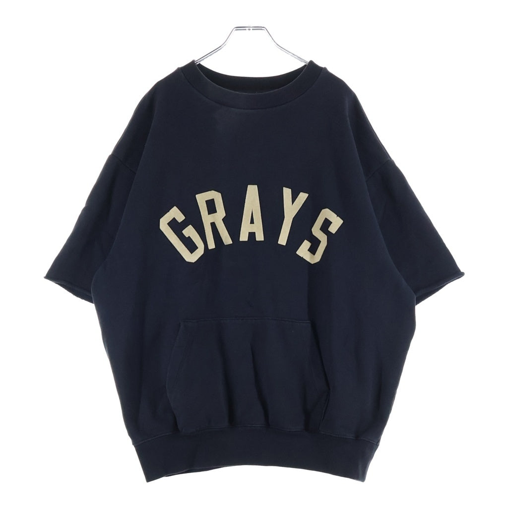 FEAR OF GOD(フィアオブゴッド) 21SS 7TH COLLECTION GRAYS 3/4 SWEATSHIRT グレイス フロントロゴ クルーネック半袖スウェットシャツ ブラック FG50-034FCL