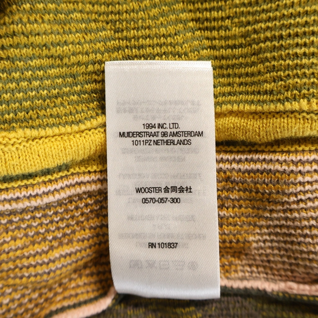 SUPREME(シュプリーム) 22SS Abstract Textured Zip Up Polo アブストラクト テクスチャー ジップアップ 半袖ポロシャツ イエロー/グリーン