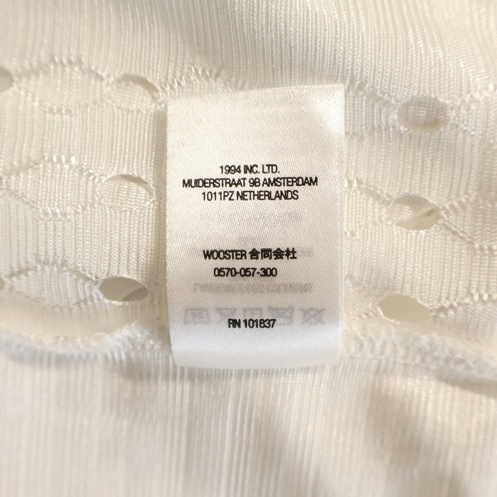 SUPREME(シュプリーム) 22SS Perforated Stripe Warm Up Top パーフォレイティドストライプウォームアップトップ メッシュ Tシャツ ホワイト