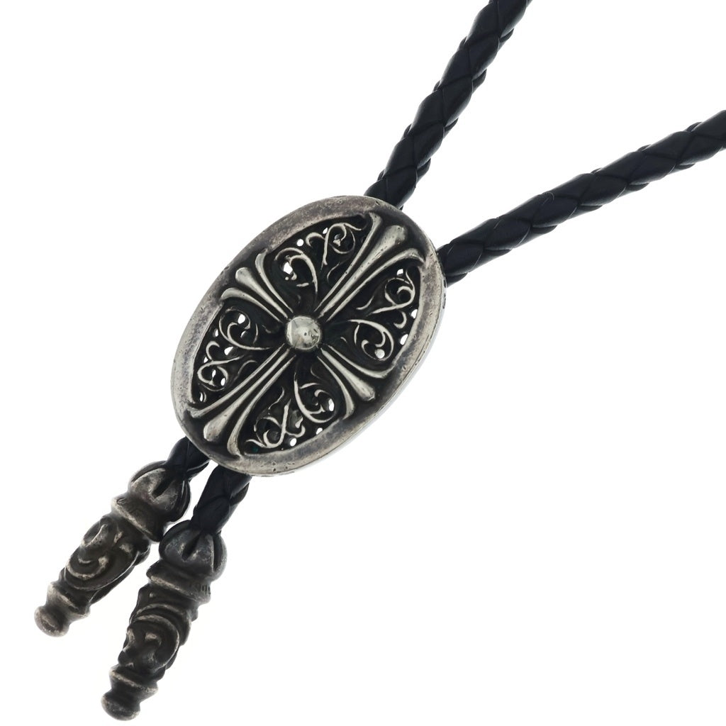 CHROME HEARTS(クロムハーツ) BOLOTIE OVALTINY タイニークラシックオーバルクロス ループタイ シルバー/ブラック BCA209