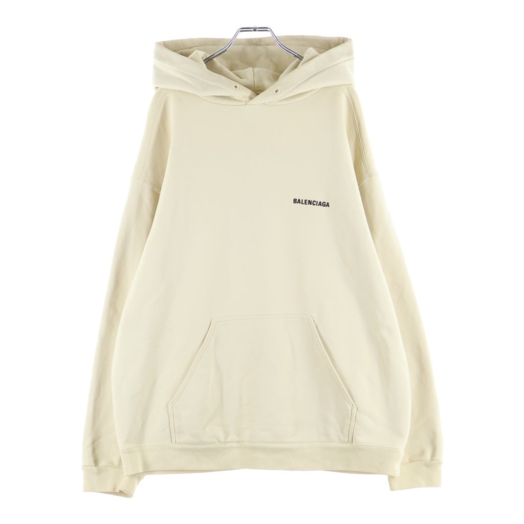 BALENCIAGA(バレンシアガ) 22AW Embroidered Logo Pullover Hoodie ロゴ エンブロイダリー プルオーバーパーカー アイボリー 600583 TMVF5