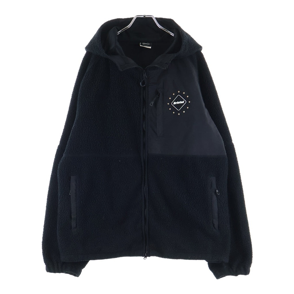 F.C.R.B./F.C.Real Bristol/FCRB(エフシーアールビー/エフシーレアルブリストル) 22AW BOA FLEECE BIG LOGO HOODED BLOUSON ビックロゴ フーデット フリースジャケット ブラック FCRB-222044