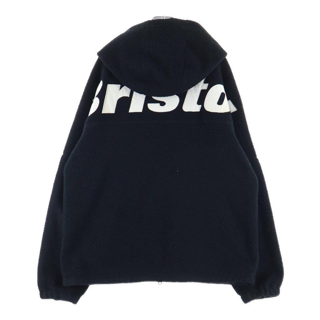 F.C.R.B./F.C.Real Bristol/FCRB(エフシーアールビー/エフシーレアルブリストル) 22AW BOA FLEECE BIG LOGO HOODED BLOUSON ビックロゴ フーデット フリースジャケット ブラック FCRB-222044