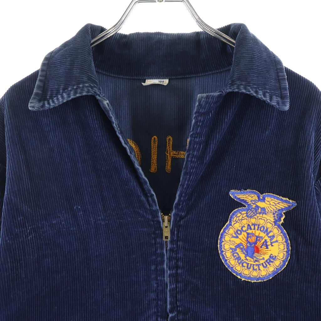 VINTAGE(ヴィンテージ) 70s FFA ファーマーズ LOT100 ロング TALON コーデュロイ ジャケット ネイビー