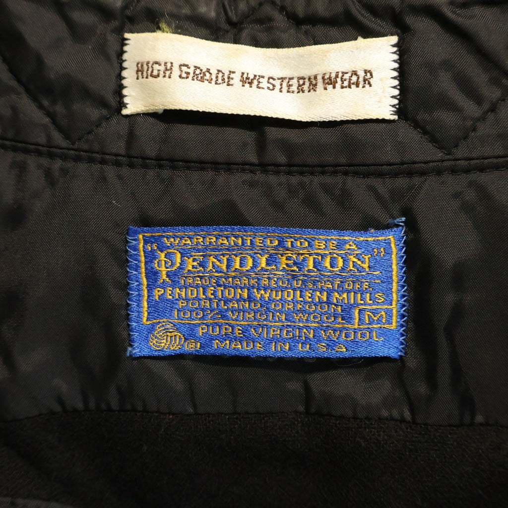 PENDLETON(ペンドルトン) VINTAGE 70s 黒 ウール ウエスタン 長袖シャツ ブラック