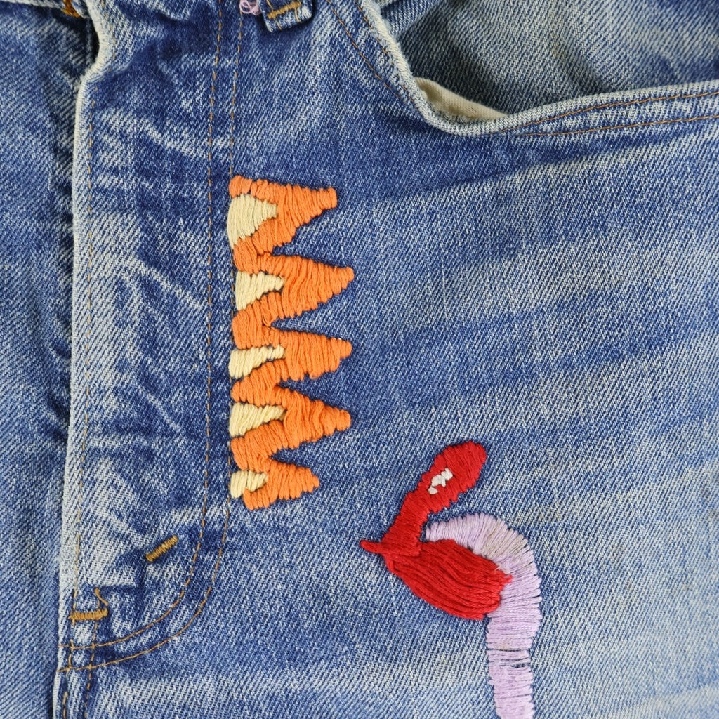 Levi's(リーバイス) VINTAGE 70s 646 ボタン裏8 ポケット裏チェーン 刺繍 ビックベル ベルボトムデニム インディゴ
