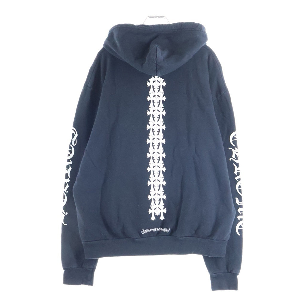 CHROME HEARTS(クロムハーツ) Cross Tire Track Pullover Hoodie バックセメタリークロス タイヤトラック プルオーバーフーディー パーカー ブラック