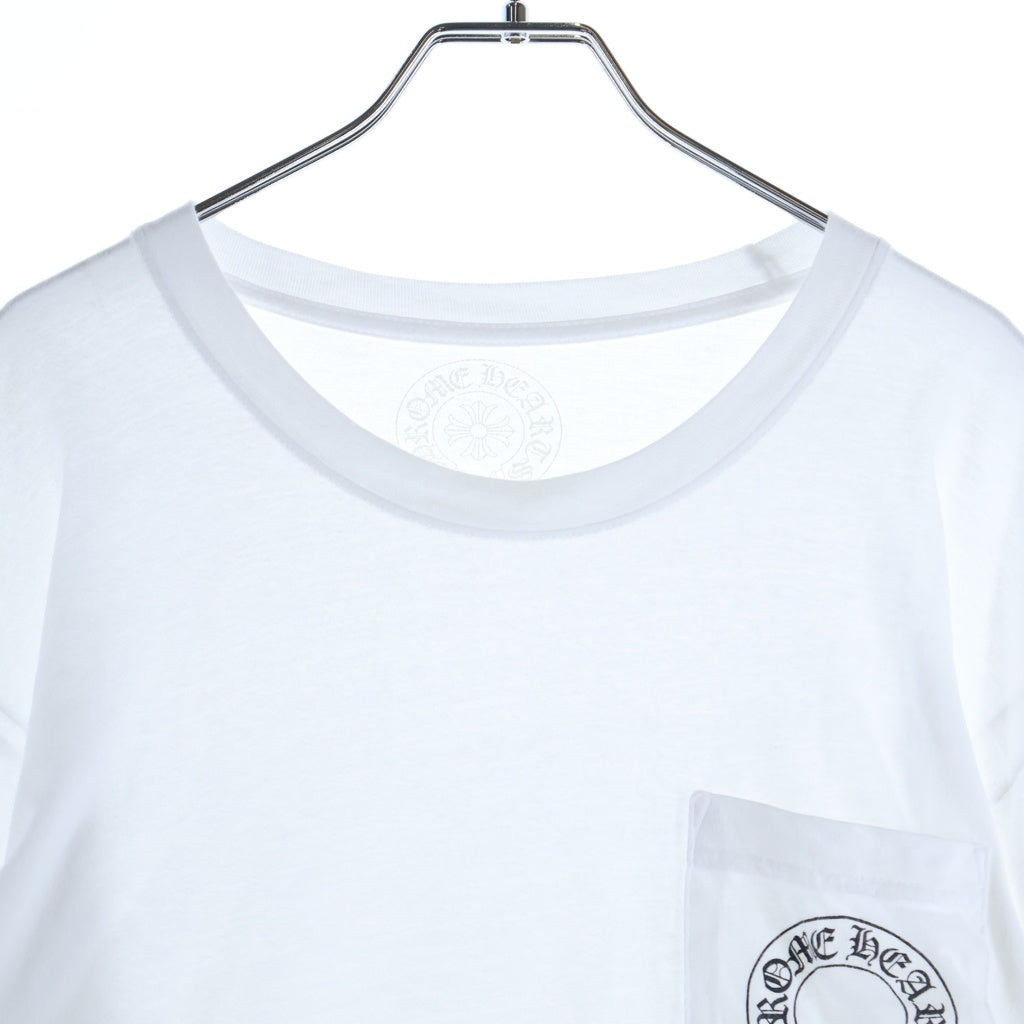 CHROME HEARTS(クロムハーツ) FLOLAL CROSS HORSESHOE L/S Tee フローラルクロス バックホースシュープリント 長袖Tシャツ ホワイト