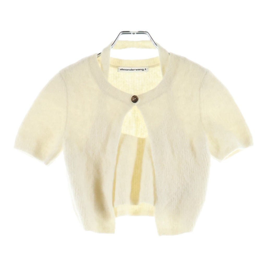 ALEXANDER WANG(アレキサンダーワン) Twinset Hybrid Halter Cardigan ツインセット アルパカ ショートスリーブニット ホワイト 4KC3221022