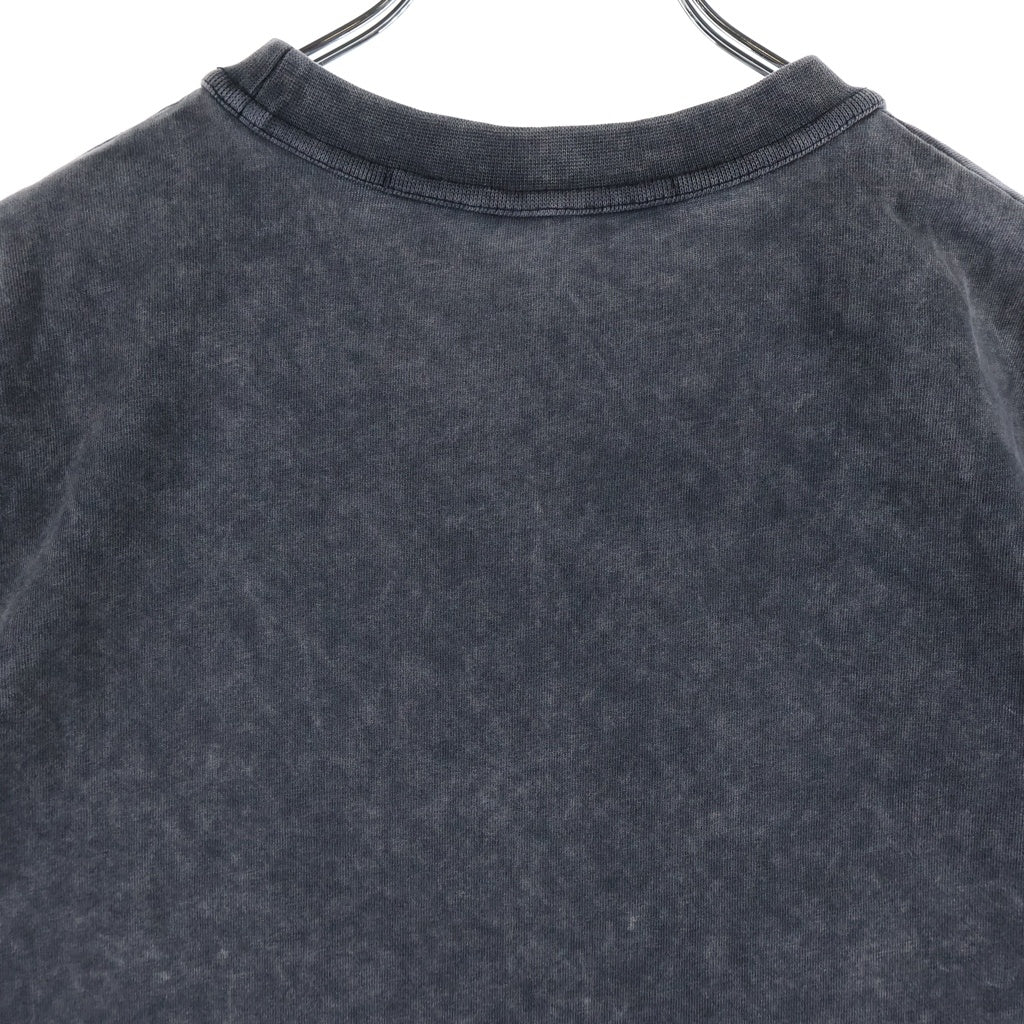 ALEXANDER WANG(アレキサンダーワン) SHORT SLEEVE TEE WITH EMBOSSED LOGO ピグメントダイ エンボスロゴ フロントロゴ 半袖Tシャツ カットソー ブラック UCC1231602