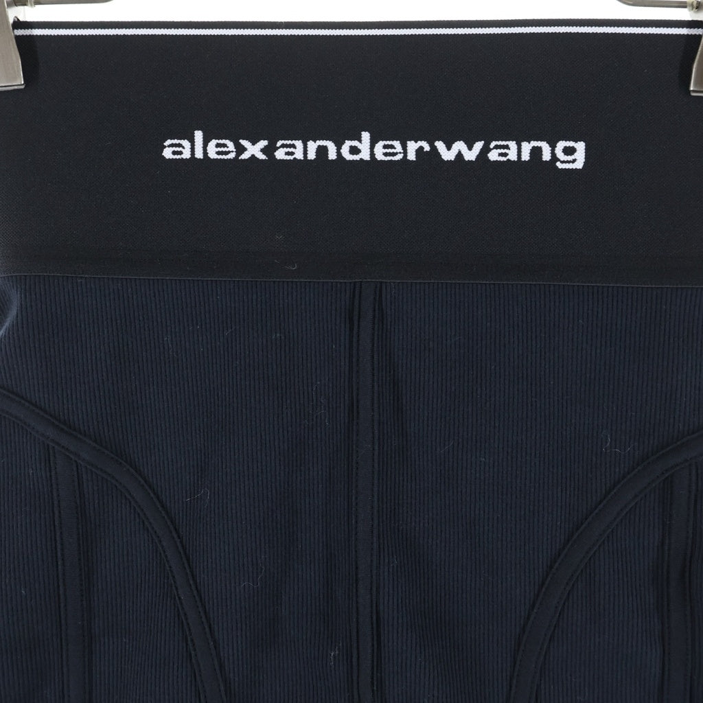 ALEXANDER WANG(アレキサンダーワン) リブ カットソー地 タイトスカート ブラック 1CC1225217 レディース
