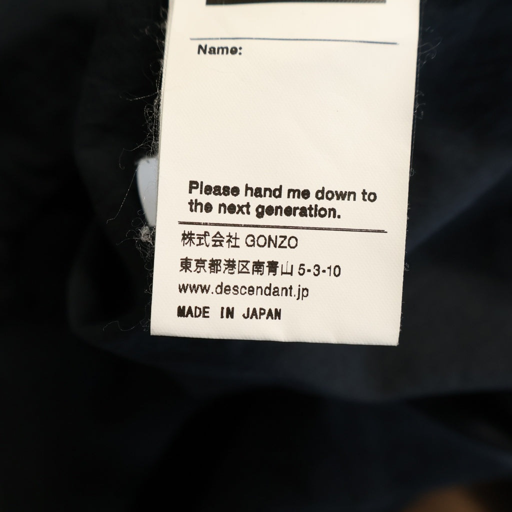 DESCENDANT(ディセンダント) MOLE HOODED LS SHIRT アノラックジャケット コットンナイロン ネイビー