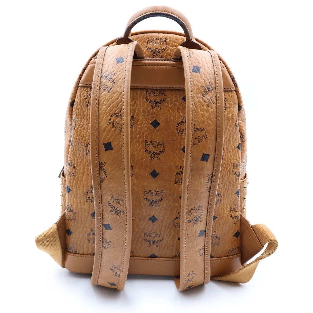 MCM(エム シー エム) スターク スタッズアウトライン付 ヴィセトス バックパック リュックサック MMK8AVE61CO001 ブラウン レディース
