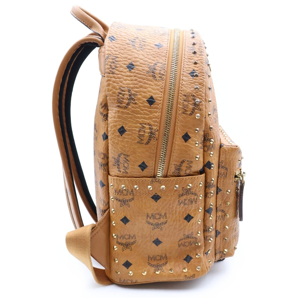 MCM(エム シー エム) スターク スタッズアウトライン付 ヴィセトス バックパック リュックサック MMK8AVE61CO001 ブラウン レディース