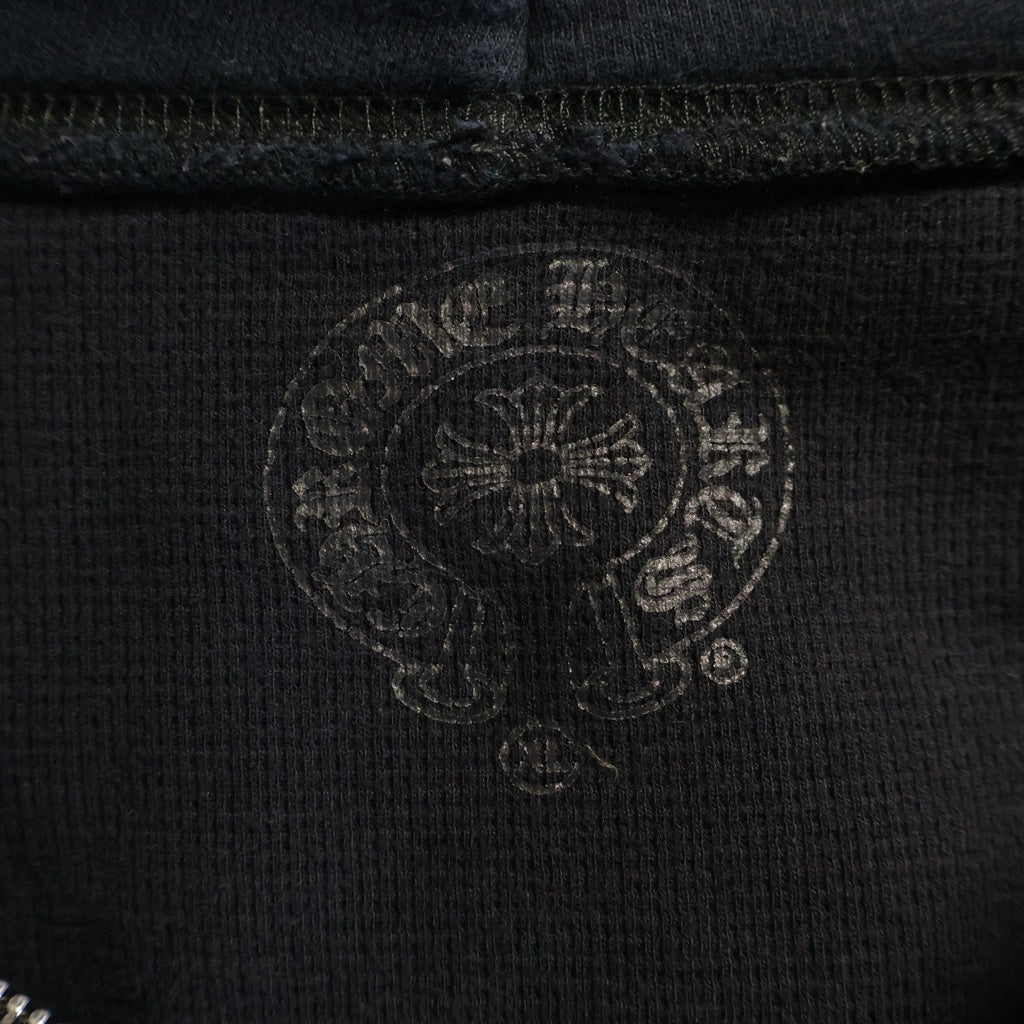 CHROME HEARTS(クロムハーツ) SWTSHRT HD ZIP バーティカルロゴ 裏地サーマル スウェット ジップアップパーカー ブラック