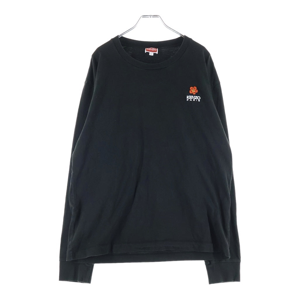 KENZO(ケンゾー) 24SS Boke Flower Crest エンブロイダリー ロングスリーブ Tシャツ FE55TS1854SG ブラック