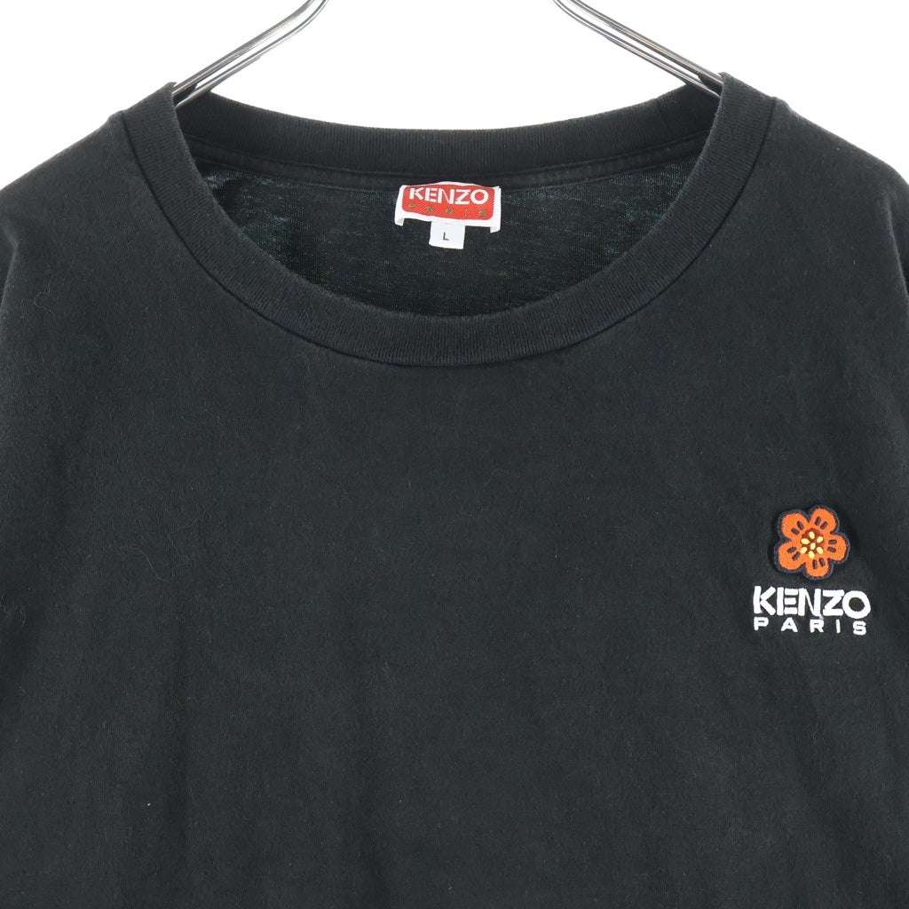 KENZO(ケンゾー) 24SS Boke Flower Crest エンブロイダリー ロングスリーブ Tシャツ FE55TS1854SG ブラック