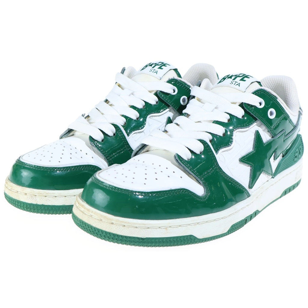 A BATHING APE(アベイシングエイプ) BAPESTA ベイプスタ SK8 STA #5 Luxury Sport Monogram ラグジュアリースポーツモノグラム ローカットスニーカー 26.5cm/US8.5 グリーン