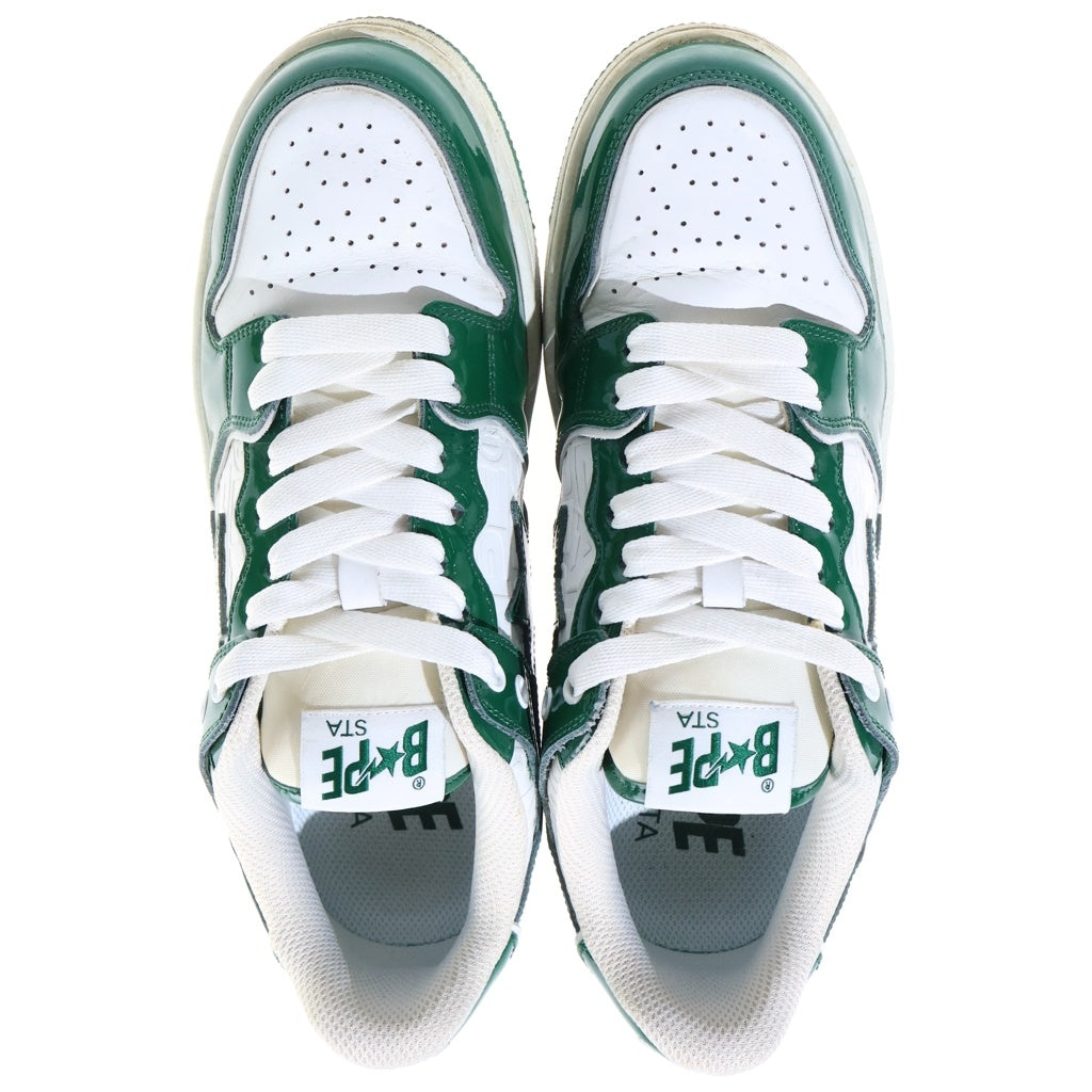 A BATHING APE(アベイシングエイプ) BAPESTA ベイプスタ SK8 STA #5 Luxury Sport Monogram ラグジュアリースポーツモノグラム ローカットスニーカー 26.5cm/US8.5 グリーン
