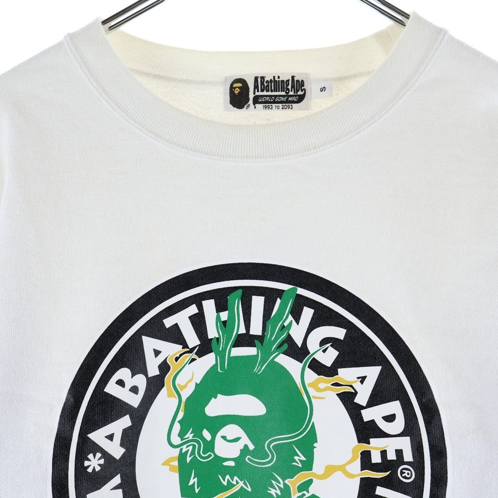 A BATHING APE(アベイシングエイプ) YEAR OF THE DRAGON イヤーオブザドラゴン 辰年記念 クルーネックスウェット ホワイト 001SWK201004F