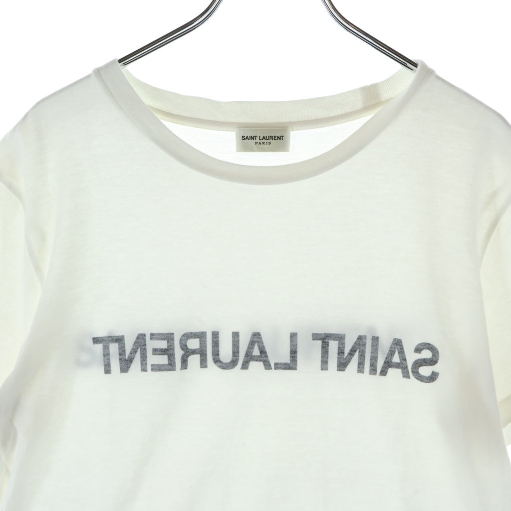 SAINT LAURENT PARIS(サンローランパリ) 23SS REVERSE LOGO T-SHIRT クルーネックTシャツ ホワイト 655234