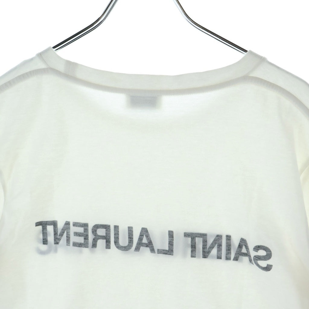 SAINT LAURENT PARIS(サンローランパリ) 23SS REVERSE LOGO T-SHIRT クルーネックTシャツ ホワイト 655234