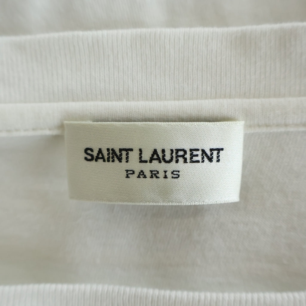 SAINT LAURENT PARIS(サンローランパリ) 23SS REVERSE LOGO T-SHIRT クルーネックTシャツ ホワイト 655234