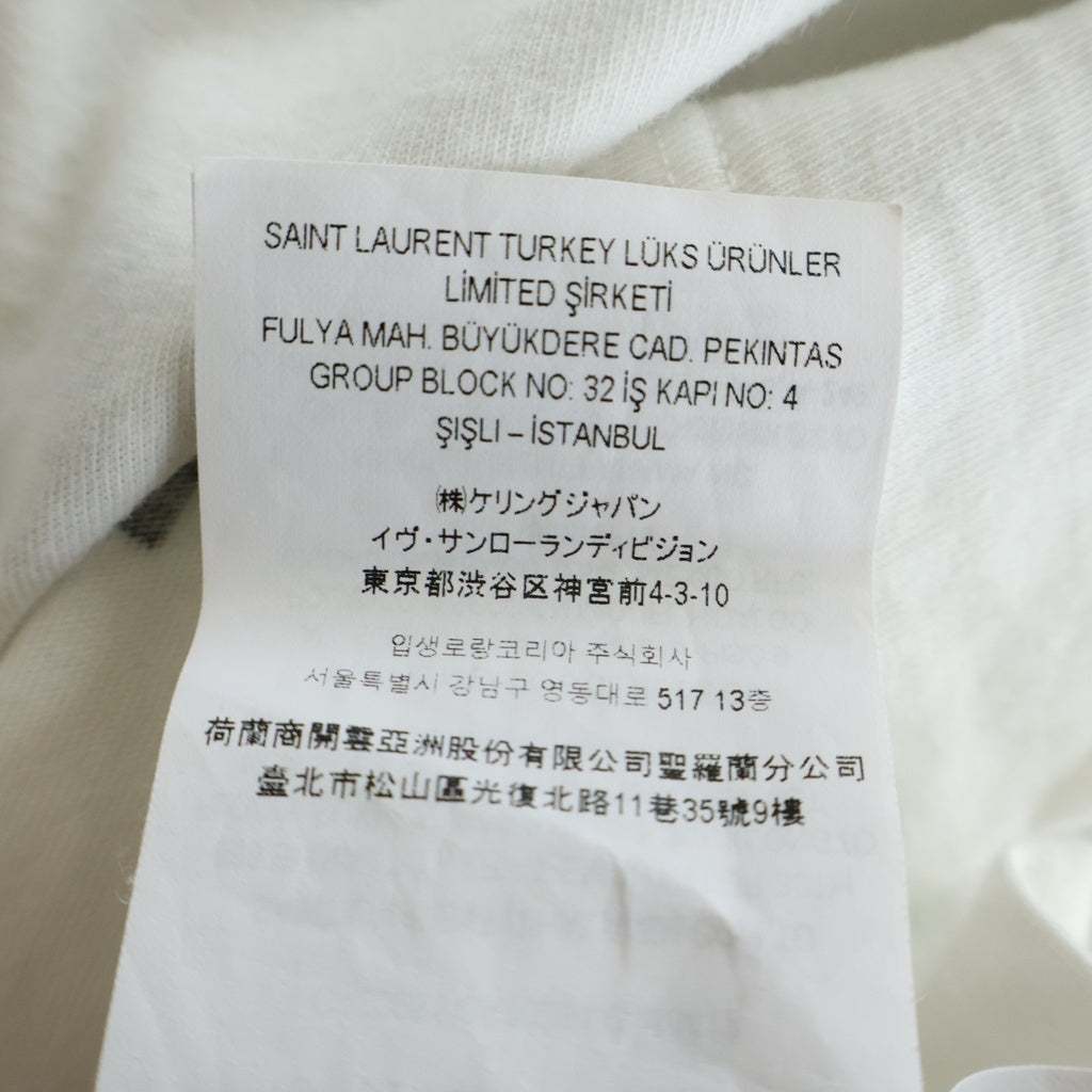 SAINT LAURENT PARIS(サンローランパリ) 23SS REVERSE LOGO T-SHIRT クルーネックTシャツ ホワイト 655234