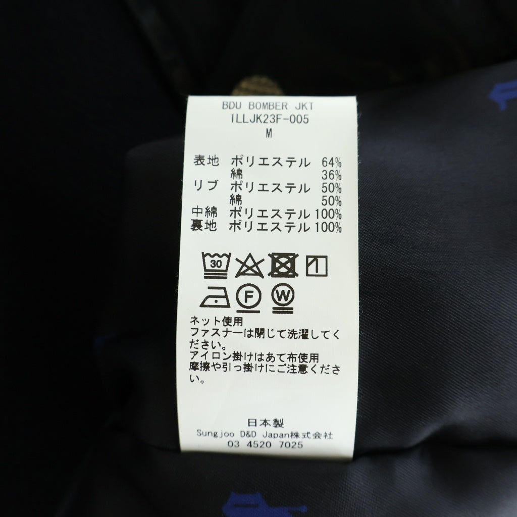 PHENOMENON(フェノメノン) BDU BOMBER JKT バックジップ ボンバージャケット ブラック ILLJK23F-005